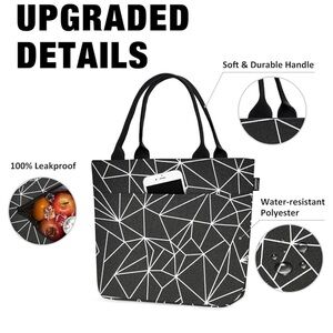 Chic Black Geometric Tote Bag